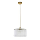 Vencha Medici Round Ribbed Glass Pendant Light | Gold - Dubbo Lighting Centre