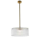 Vencha Medici Round Ribbed Glass Pendant Light | Gold - Dubbo Lighting Centre