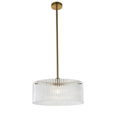 Vencha Medici Round Ribbed Glass Pendant Light | Gold - Dubbo Lighting Centre