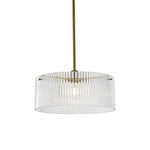Vencha Medici Round Ribbed Glass Pendant Light | Gold - Dubbo Lighting Centre