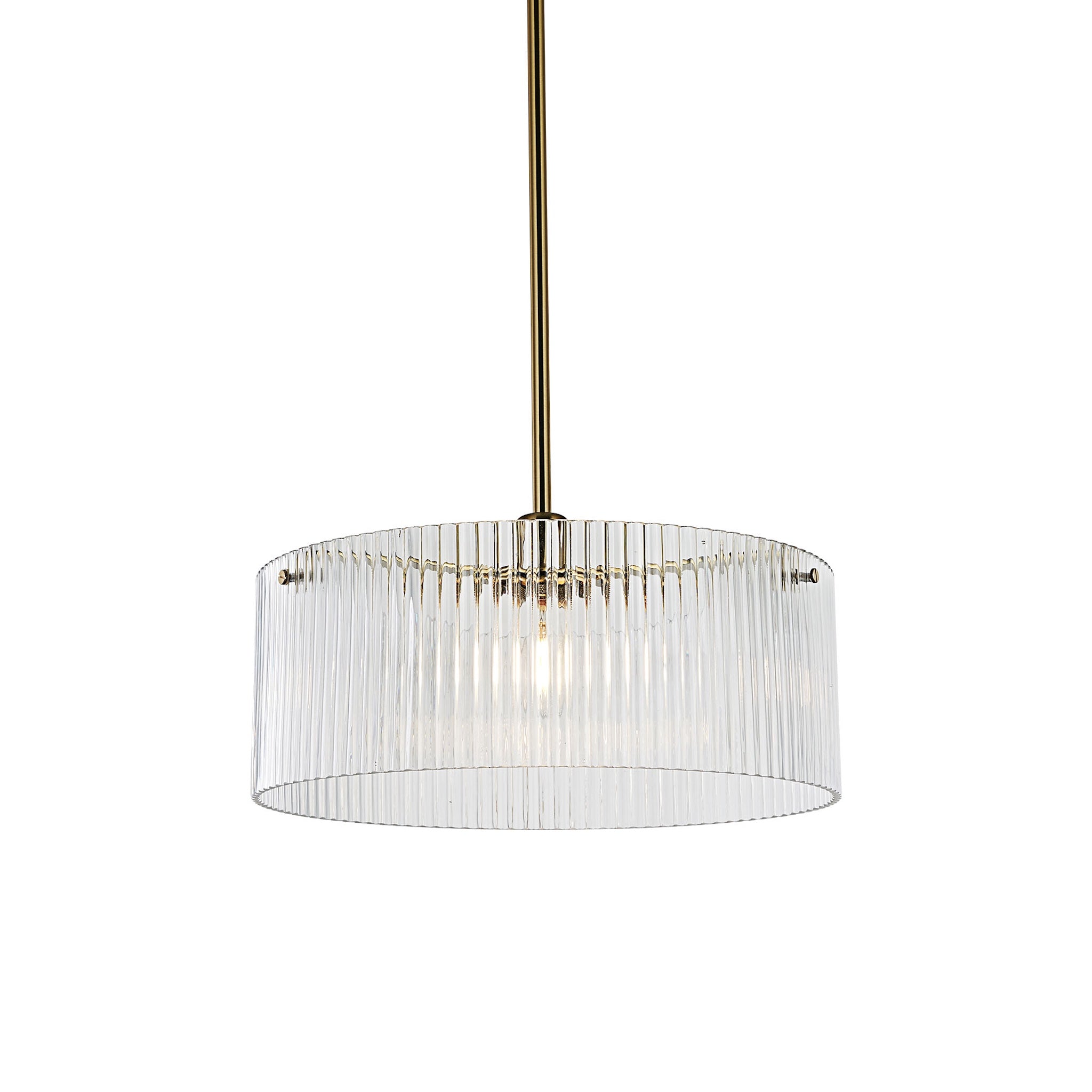 Vencha Medici Round Ribbed Glass Pendant Light | Gold - Dubbo Lighting Centre