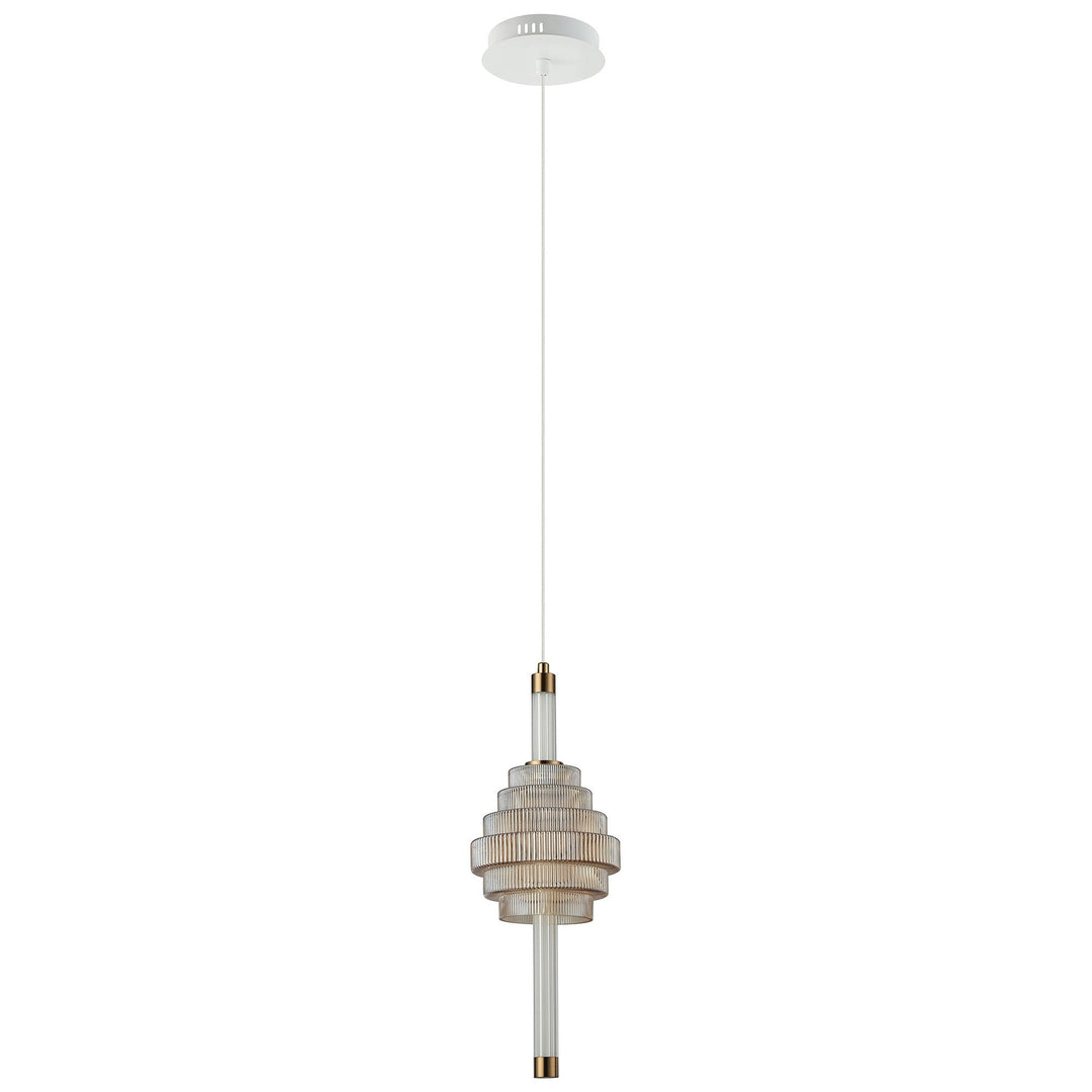 Wand Glass & Metal LED Pendant Light, CCT, Amber