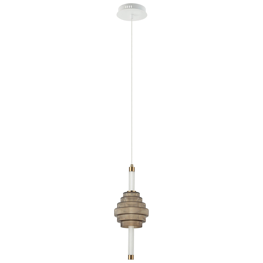 Wand Glass & Metal LED Pendant Light, CCT, Coffee