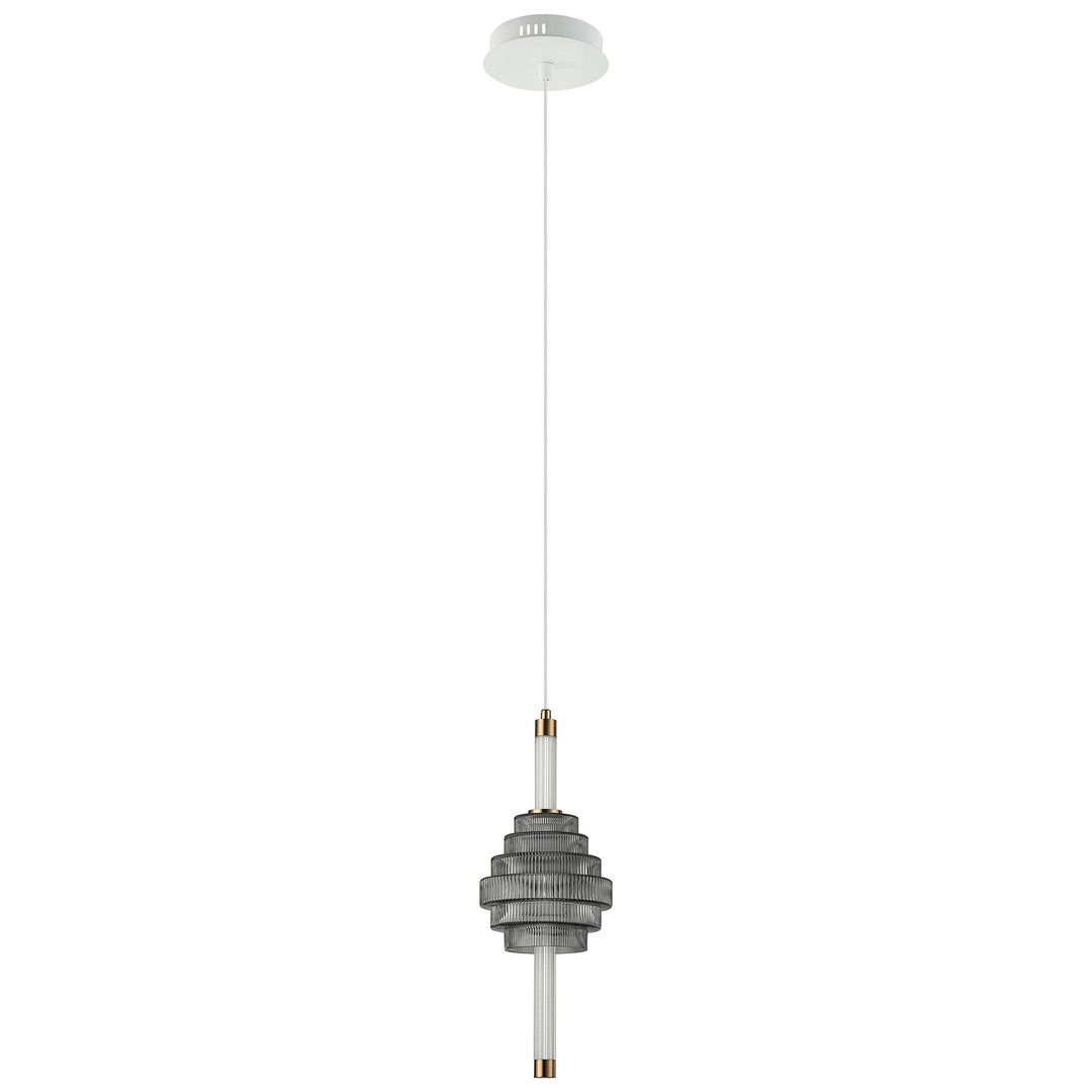 Wand Glass & Metal LED Pendant Light, CCT, Smoke