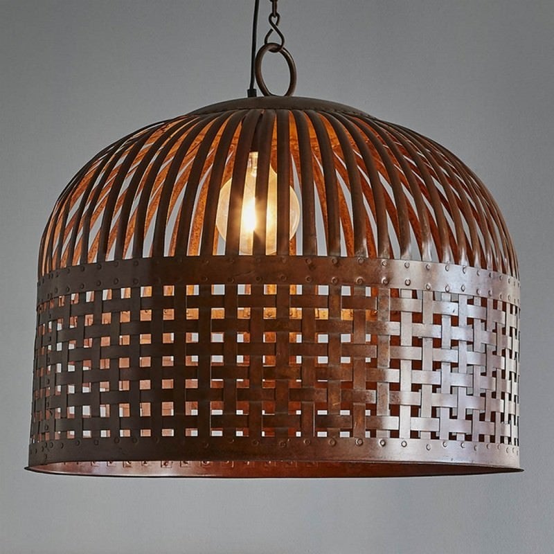 Esch Woven Metal Strips Pendant Light, Large, Rust