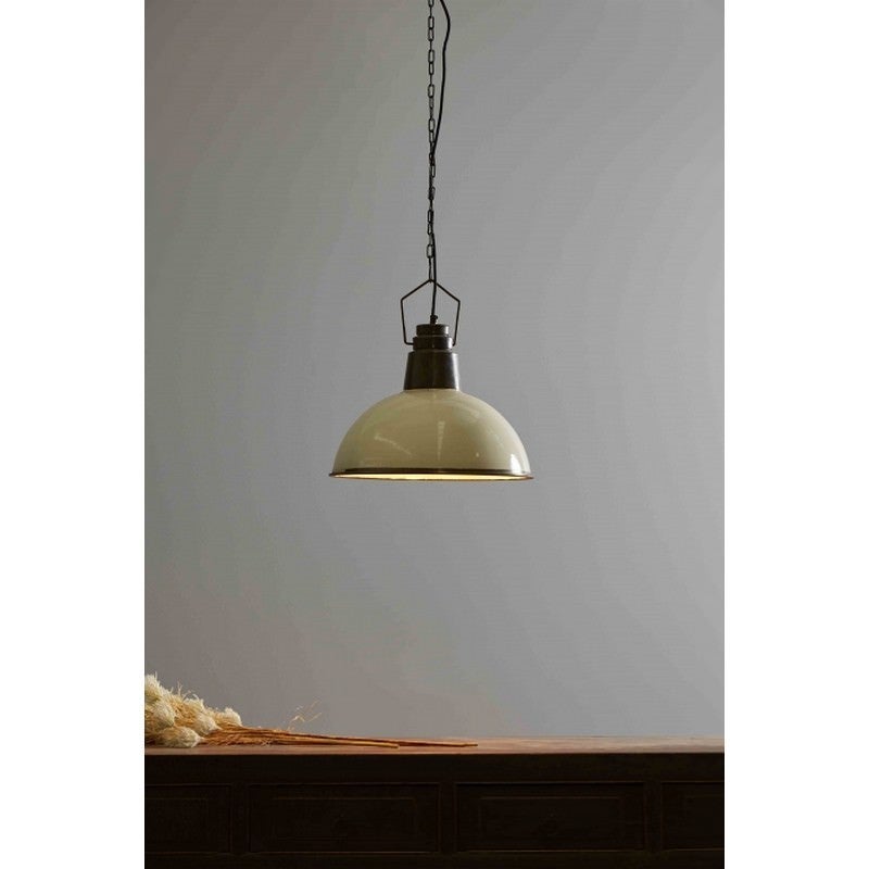 Napier Iron Dome Pendant Light, Vintage White