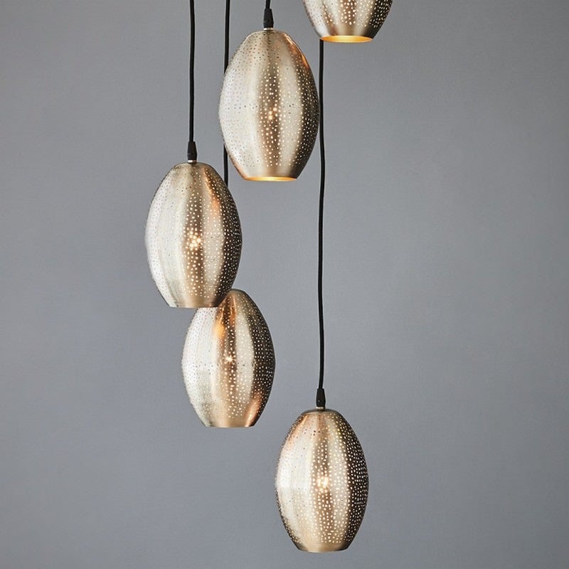 Constellation Perforated Metal Cluster Pendant Light, Nickel