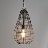 Cray Metal Wire Pendant Light, Teardrop, Small, Antique Copper