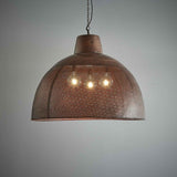 Riva Perforated Iron Dome Pendant Light, Extra Large, Antique Copper