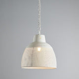 Riva Perforated Iron Dome Pendant Light, Small, White