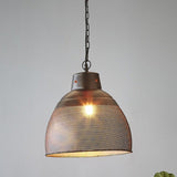 Riva Perforated Iron Dome Pendant Light, Small, Black