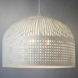Esch Woven Metal Strips Pendant Light, Extra Large, Vintage White
