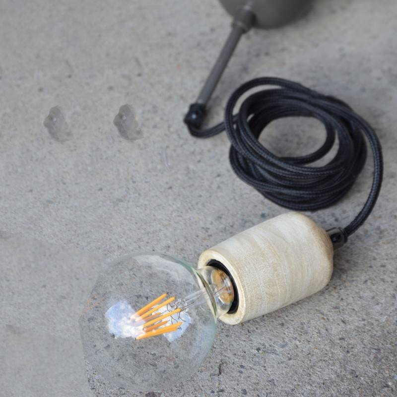 Ashmill Timber Suspension Cord Pendant Light, White Wash