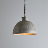 Granada Riveted Iron Dome Pendant Light, Small, Vintage Grey