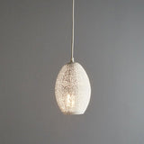 Stella Perforated Iron Pendant Light, White