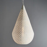 Europa Perforated Iron Pendant Light, Large, White