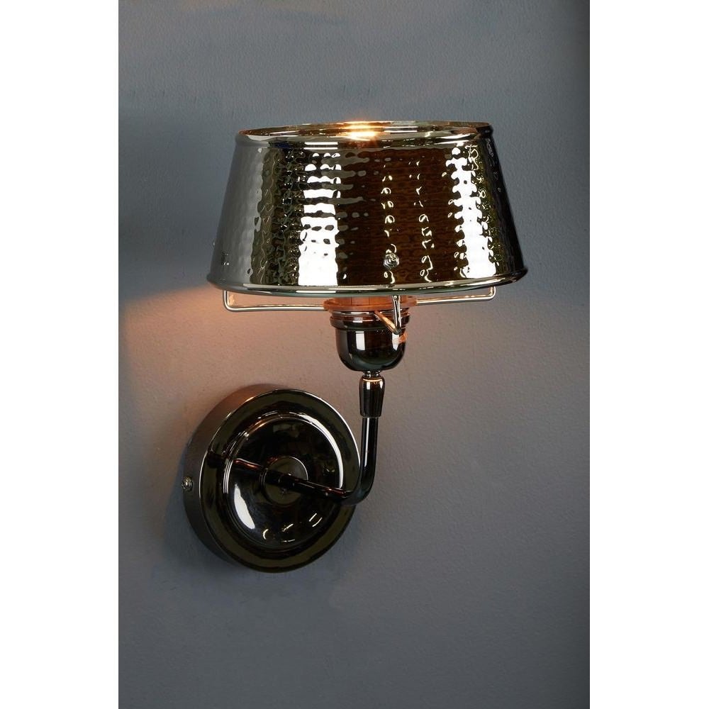 Jacobsen Hammered Metal Flared Wall Light, Nickel
