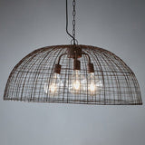 Cray Metal Wire Pendant Light, Dome, Antique Copper