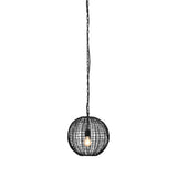 Cray Metal Wire Pendant Light, Ball, Small, Black