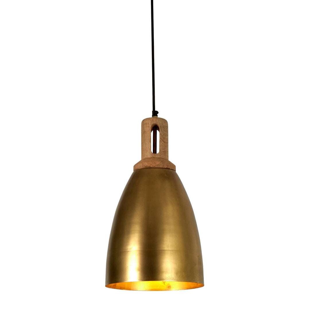 Lewis Iron Pendant Light, Antique Brass