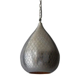 Taipan Perforated Metal Teardrop Pendant Light, Nickel