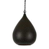 Taipan Perforated Metal Teardrop Pendant Light, Black