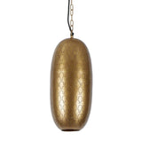 Anaconda Perforated Metal Oblong Pendant Light, Antique Brass