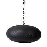 Viper Perforated Metal Ellipse Pendant Light, Black