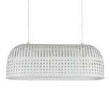 Esch Woven Metal Strips Elongated Pendant Light, Small, White