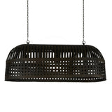 Esch Woven Metal Strips Elongated Pendant Light, Small, Antique Black