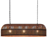 Esch Woven Metal Strips Elongated Pendant Light, Large, Rust