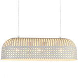 Esch Woven Metal Strips Elongated Pendant Light, Large, White