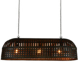 Esch Woven Metal Strips Elongated Pendant Light, Large, Antique Black