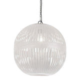 Esch Woven Metal Strips Ball Pendant Light, Vintage White