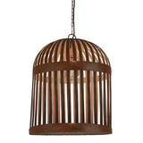 Esch Woven Metal Strips Cage Pendant Light, Rust