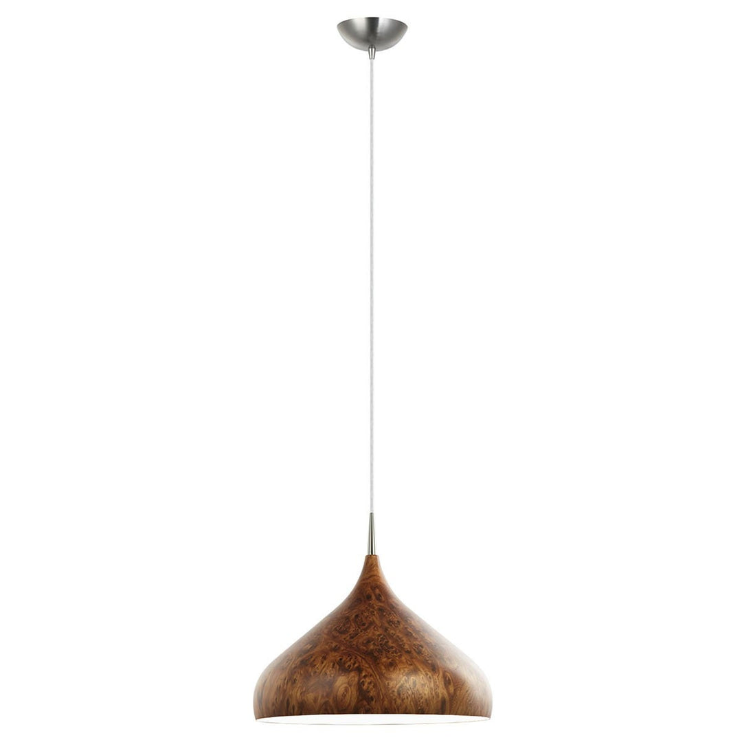 Zara Metal Pendant Light, Large, Walnut Burl