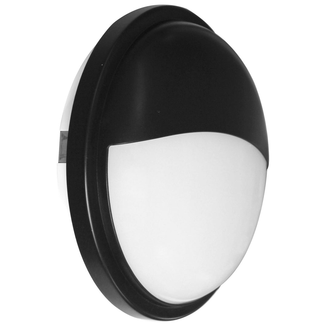 Wonga IP65 Exterior Eyelid LED Bunker Wall Light, 5000K, Black