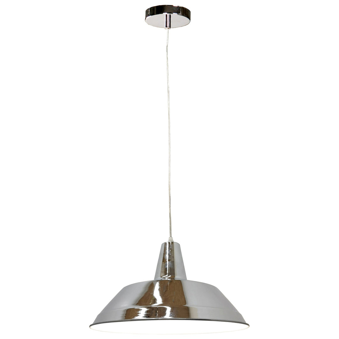 Divo Industrial Steel Pendant Light, Chrome