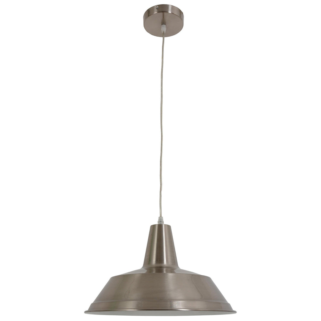 Divo Industrial Steel Pendant Light, Satin Chrome