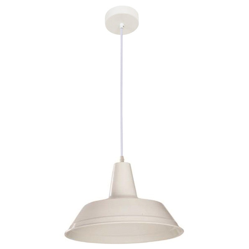 Divo Industrial Steel Pendant Light, White