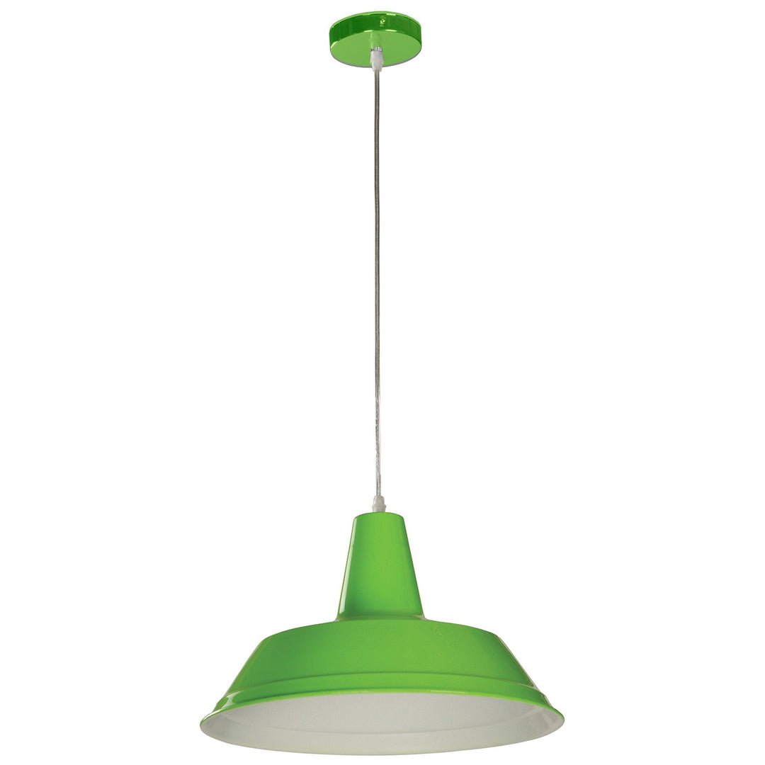 Divo Industrial Steel Pendant Light, Green