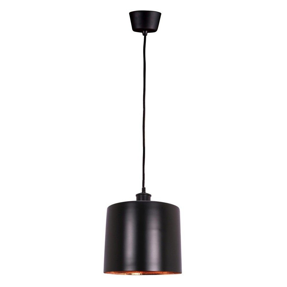 Portofino Metal Pendant Light, Medium, Black / Copper