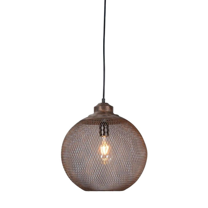 Carlo Metal Mesh Pendant Light, Medium, Rust