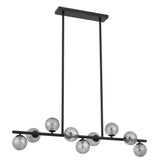 Telbix Moran Small 9 Light Linear Pendant | Black & Smoke