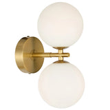 Telbix Antique Gold Felton 2 Light Wall Light | Opal Matt