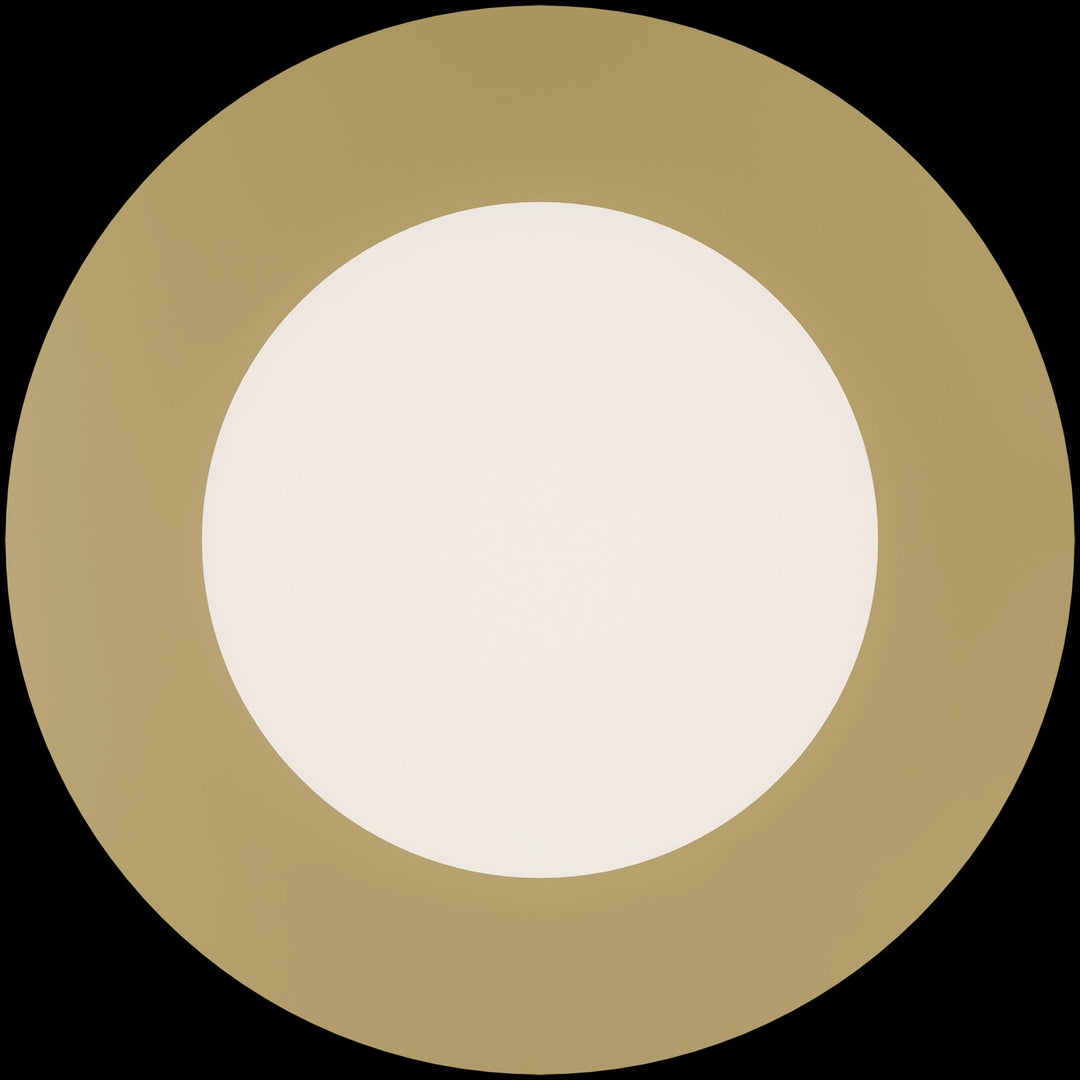 Calibo Crest Opal Glass 120mm Orb Wall Light Round Plate 200mm | Brass