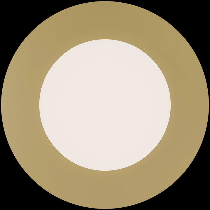 Calibo Crest Opal Glass 120mm Orb Wall Light Round Plate 200mm | Brass