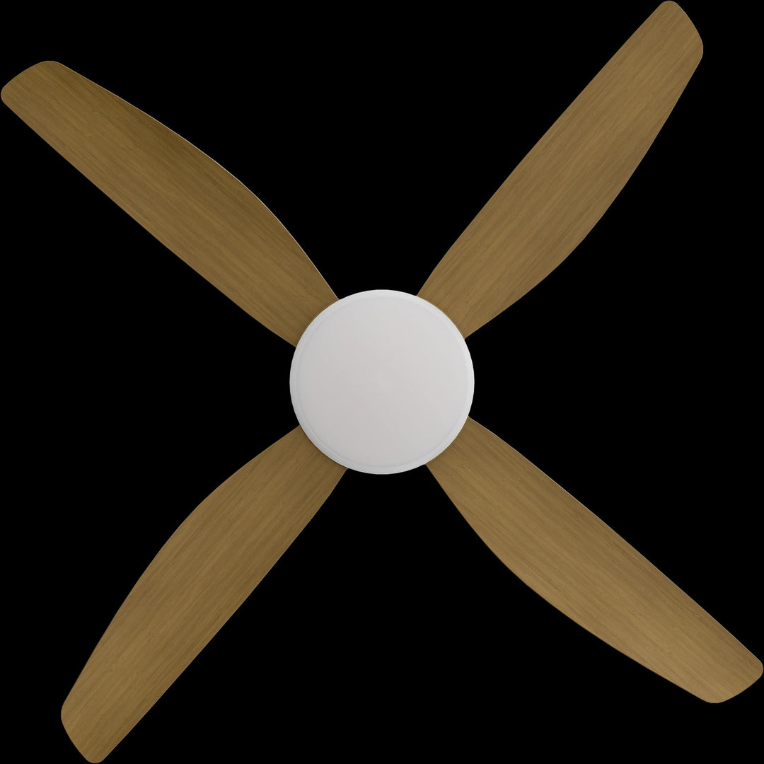 Calibo Vanga 52" DC Smart Ceiling Fan with LED Light and Remote Control | White and Teak