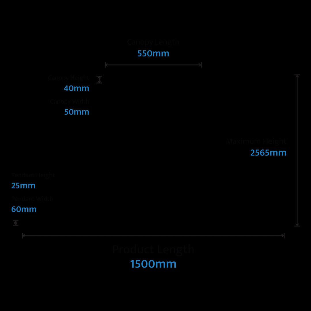 Calibo Dazzle 1500mm Linear LED Pendant | Black