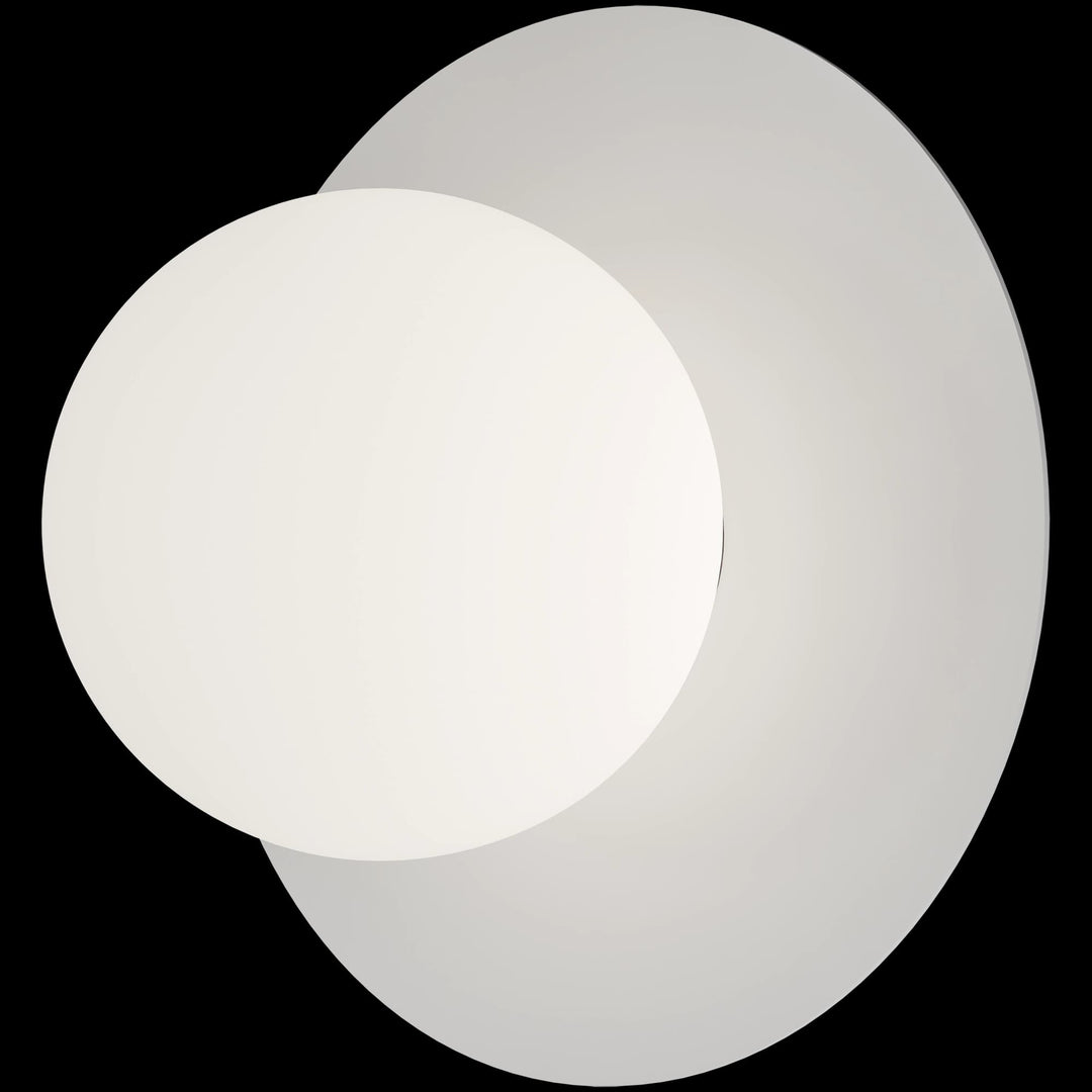 Calibo Crest Opal Glass 120mm Orb Wall Light Round Plate 200mm | White